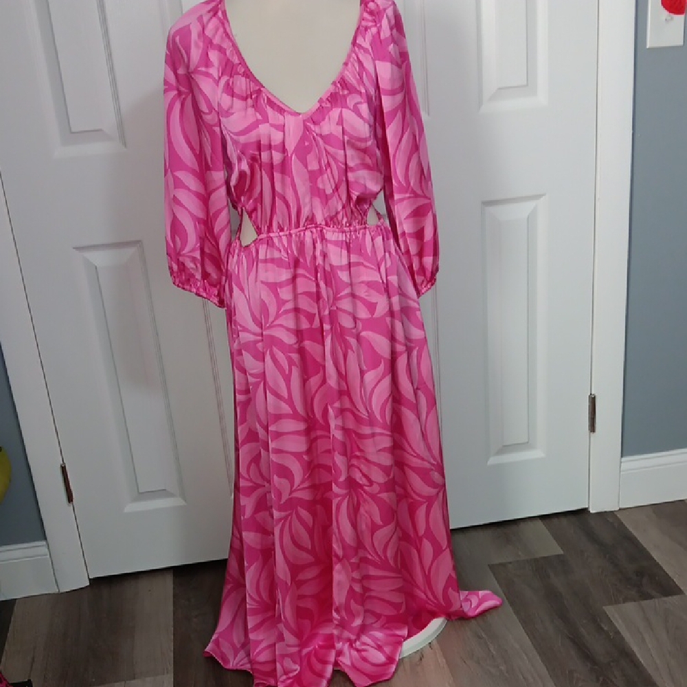 Pink Patterned Maxi Dress